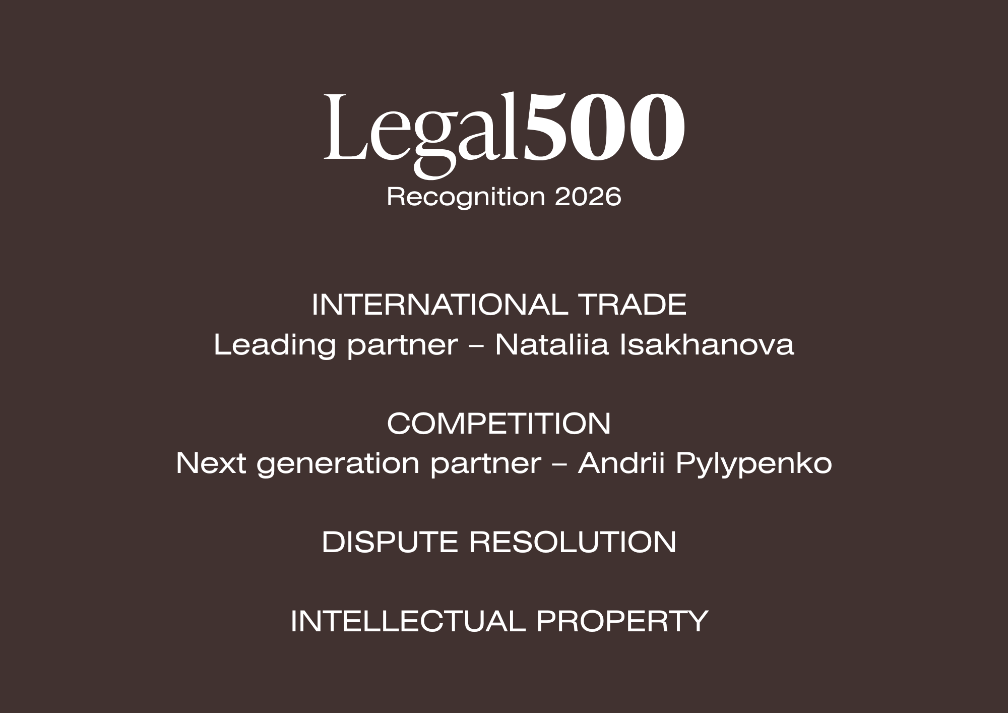 Koziakov & Partners Recognised in The Legal 500 2026